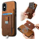 For iPhone XS Max Retro Magsafe Cross Leather Pull-Out Card Bag Back Phone Case(Brown) - 1