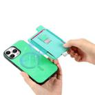 For iPhone 12 / 12 Pro Retro Magsafe Cross Leather Pull-Out Card Bag Back Phone Case(Green) - 3