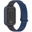 For Xiaomi Band 9 Active Dual Color Soft Case Integrated Magnetic Silicone Watch Band(Midnight Blue Gray) - 2