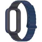 For Xiaomi Band 9 Active Dual Color Soft Case Integrated Magnetic Silicone Watch Band(Midnight Blue Gray) - 3