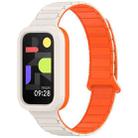 For Xiaomi Band 9 Active Dual Color Soft Case Integrated Magnetic Silicone Watch Band(Starlight Orange) - 1