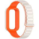 For Xiaomi Band 9 Active Dual Color Soft Case Integrated Magnetic Silicone Watch Band(Starlight Orange) - 3