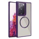 For Samsung Galaxy S20 FE Plated CD Texture MagSafe Acrylic Hybrid TPU Phone Case(Purple) - 1