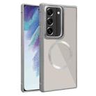 For Samsung Galaxy S21 FE 5G Plated CD Texture MagSafe Acrylic Hybrid TPU Phone Case(Gray) - 1