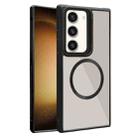 For Samsung Galaxy S23+ 5G Plated CD Texture MagSafe Acrylic Hybrid TPU Phone Case(Black) - 1