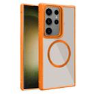 For Samsung Galaxy S23 Ultra 5G Plated CD Texture MagSafe Acrylic Hybrid TPU Phone Case(Orange) - 1