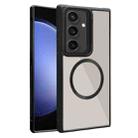 For Samsung Galaxy S23 FE 5G Plated CD Texture MagSafe Acrylic Hybrid TPU Phone Case(Black) - 1