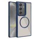 For Samsung Galaxy S24+ 5G Plated CD Texture MagSafe Acrylic Hybrid TPU Phone Case(Blue) - 1