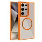 For Samsung Galaxy S24 Ultra 5G Plated CD Texture MagSafe Acrylic Hybrid TPU Phone Case(Orange) - 1