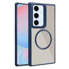 For Samsung Galaxy S24 FE 5G Plated CD Texture MagSafe Acrylic Hybrid TPU Phone Case(Blue) - 1