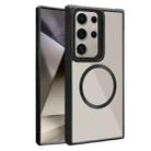 For Samsung Galaxy S25 Ultra 5G Plated CD Texture MagSafe Acrylic Hybrid TPU Phone Case(Black) - 1