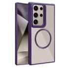 For Samsung Galaxy S25 Ultra 5G Plated CD Texture MagSafe Acrylic Hybrid TPU Phone Case(Purple) - 1
