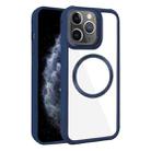 For iPhone 11 Pro Max Plated CD Texture MagSafe Acrylic Hybrid TPU Phone Case(Blue) - 1
