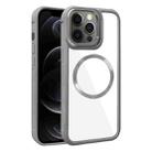 For iPhone 12 Pro Plated CD Texture MagSafe Acrylic Hybrid TPU Phone Case(Gray) - 1