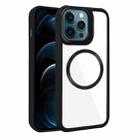 For iPhone 12 Pro Max Plated CD Texture MagSafe Acrylic Hybrid TPU Phone Case(Black) - 1