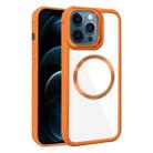 For iPhone 12 Pro Max Plated CD Texture MagSafe Acrylic Hybrid TPU Phone Case(Orange) - 1