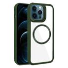 For iPhone 12 Pro Max Plated CD Texture MagSafe Acrylic Hybrid TPU Phone Case(Green) - 1