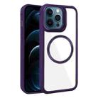 For iPhone 12 Pro Max Plated CD Texture MagSafe Acrylic Hybrid TPU Phone Case(Purple) - 1