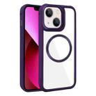 For iPhone 13 Plated CD Texture MagSafe Acrylic Hybrid TPU Phone Case(Purple) - 1