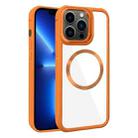 For iPhone 13 Pro Plated CD Texture MagSafe Acrylic Hybrid TPU Phone Case(Orange) - 1