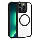For iPhone 13 Pro Max Plated CD Texture MagSafe Acrylic Hybrid TPU Phone Case(Black) - 1