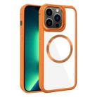 For iPhone 13 Pro Max Plated CD Texture MagSafe Acrylic Hybrid TPU Phone Case(Orange) - 1