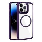 For iPhone 14 Pro Plated CD Texture MagSafe Acrylic Hybrid TPU Phone Case(Purple) - 1