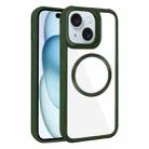 For iPhone 15 Plated CD Texture MagSafe Acrylic Hybrid TPU Phone Case(Green) - 1