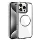 For iPhone 15 Pro Plated CD Texture MagSafe Acrylic Hybrid TPU Phone Case(Gray) - 1