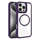 For iPhone 15 Pro Plated CD Texture MagSafe Acrylic Hybrid TPU Phone Case(Purple) - 1