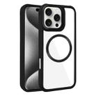 For iPhone 15 Pro Max Plated CD Texture MagSafe Acrylic Hybrid TPU Phone Case(Black) - 1