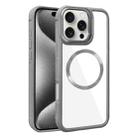 For iPhone 15 Pro Max Plated CD Texture MagSafe Acrylic Hybrid TPU Phone Case(Gray) - 1