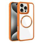 For iPhone 15 Pro Max Plated CD Texture MagSafe Acrylic Hybrid TPU Phone Case(Orange) - 1