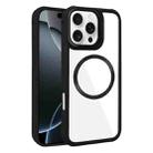 For iPhone 16 Pro Max Plated CD Texture MagSafe Acrylic Hybrid TPU Phone Case(Black) - 1