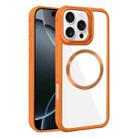 For iPhone 16 Pro Plated CD Texture MagSafe Acrylic Hybrid TPU Phone Case(Orange) - 1