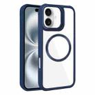 For iPhone 16 Plus Plated CD Texture MagSafe Acrylic Hybrid TPU Phone Case(Blue) - 1