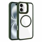 For iPhone 16 Plated CD Texture MagSafe Acrylic Hybrid TPU Phone Case(Green) - 1