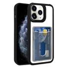 For iPhone 11 Pro Max Electroplated Card Bag Acrylic Hybrid TPU Phone Case(Black) - 1