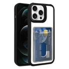 For iPhone 12 Pro Electroplated Card Bag Acrylic Hybrid TPU Phone Case(Black) - 1