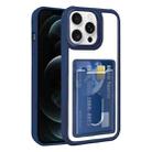 For iPhone 12 Pro Electroplated Card Bag Acrylic Hybrid TPU Phone Case(Blue) - 1