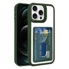 For iPhone 12 Pro Max Electroplated Card Bag Acrylic Hybrid TPU Phone Case(Green) - 1