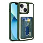 For iPhone 13 Electroplated Card Bag Acrylic Hybrid TPU Phone Case(Green) - 1