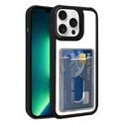 For iPhone 13 Pro Max Electroplated Card Bag Acrylic Hybrid TPU Phone Case(Black) - 1