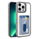 For iPhone 13 Pro Max Electroplated Card Bag Acrylic Hybrid TPU Phone Case(Grey) - 1