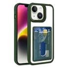 For iPhone 14 Electroplated Card Bag Acrylic Hybrid TPU Phone Case(Green) - 1