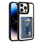 For iPhone 14 Pro Max Electroplated Card Bag Acrylic Hybrid TPU Phone Case(Black) - 1