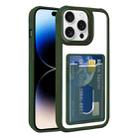 For iPhone 14 Pro Max Electroplated Card Bag Acrylic Hybrid TPU Phone Case(Green) - 1