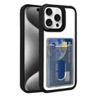 For iPhone 15 Pro Max Electroplated Card Bag Acrylic Hybrid TPU Phone Case(Black) - 1