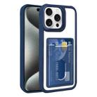 For iPhone 15 Pro Max Electroplated Card Bag Acrylic Hybrid TPU Phone Case(Blue) - 1