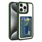 For iPhone 15 Pro Max Electroplated Card Bag Acrylic Hybrid TPU Phone Case(Green) - 1